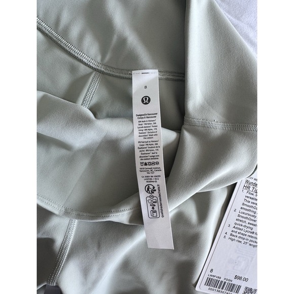 New Lululemon Wunder Under SmoothCover High Rise 25" Size 8 Fog Green NWT - Picture 7 of 11